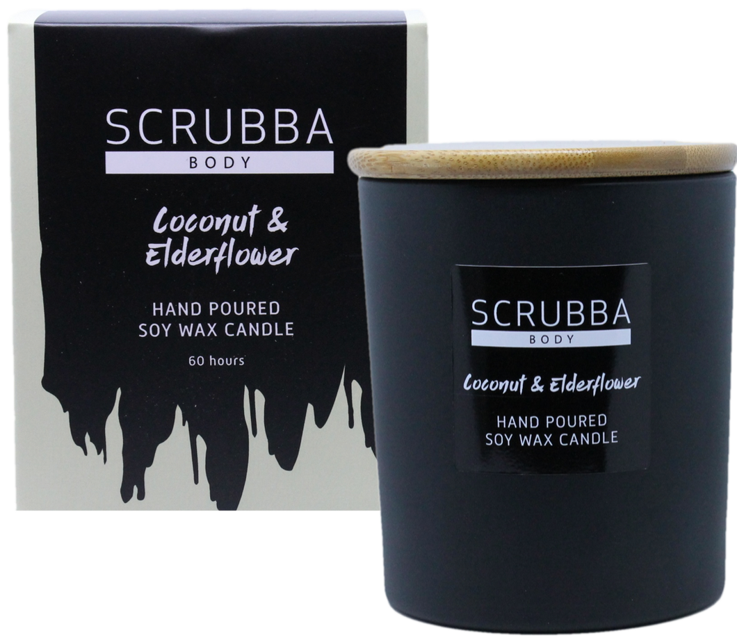 Scrubba Body Candle Coconut & Elderflower Natural Soy Candle