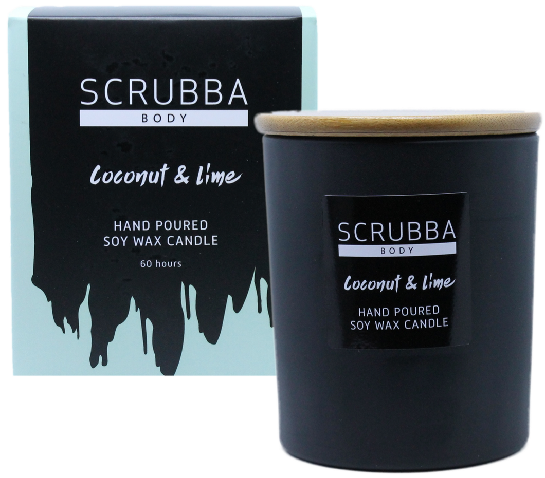 Scrubba Body Candle Coconut & Lime Natural Soy Candle