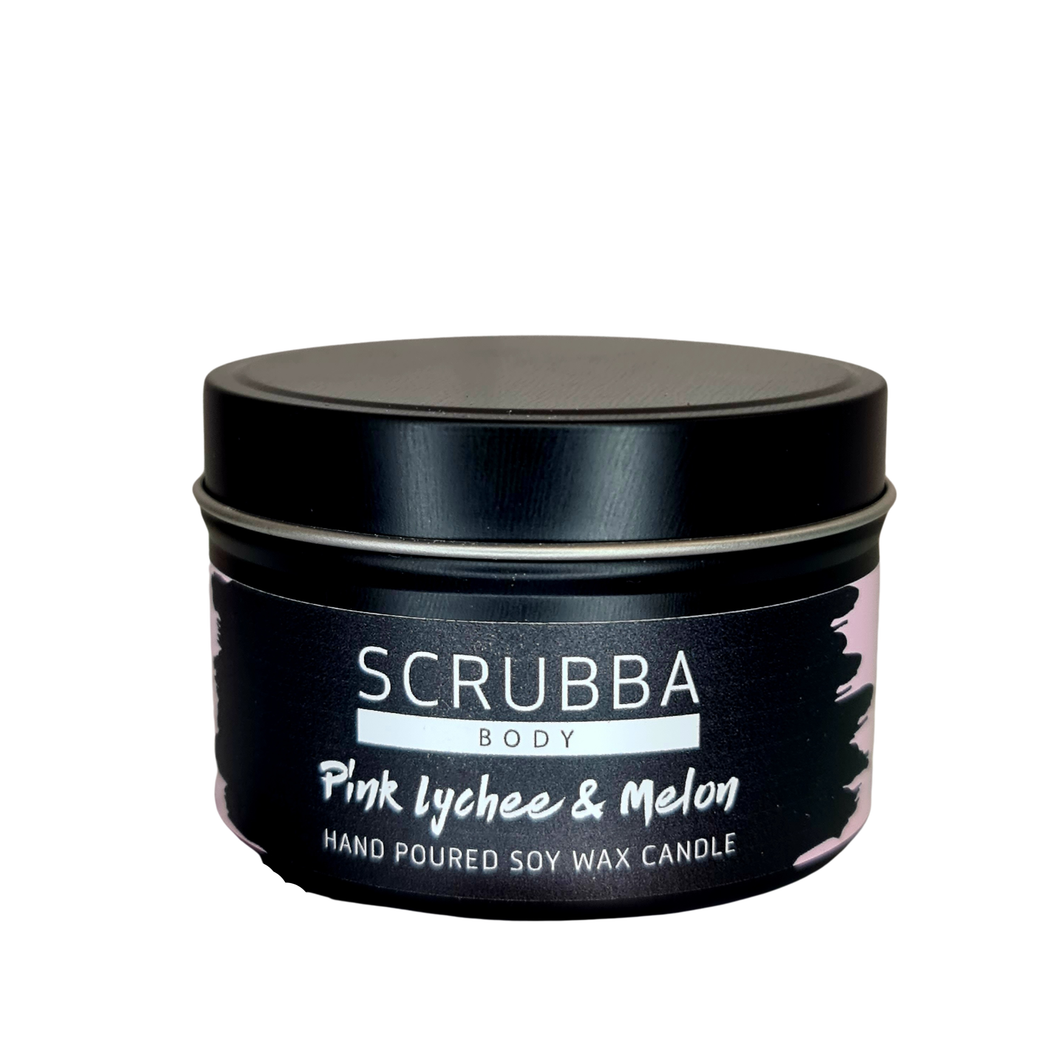 Scrubba Body Home Fragrances Pink Lychee & Melon Travel Candle Tin