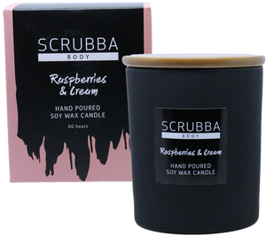 Scrubba Body Candle Raspberries & Cream Natural Soy Candle