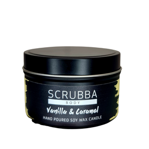 Scrubba Body Home Fragrances Vanilla & Caramel Travel Candle Tin